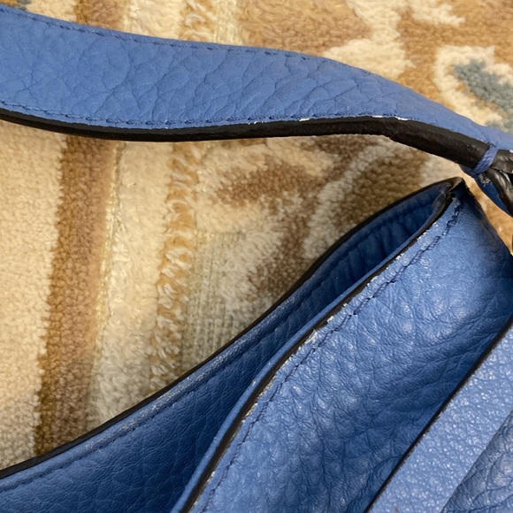 Cole Haan Blue/Lilac Soft Pebble Leather Hobo Style Shoulder Bag. - Picture 12 of 14